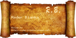 Reder Bianka névjegykártya